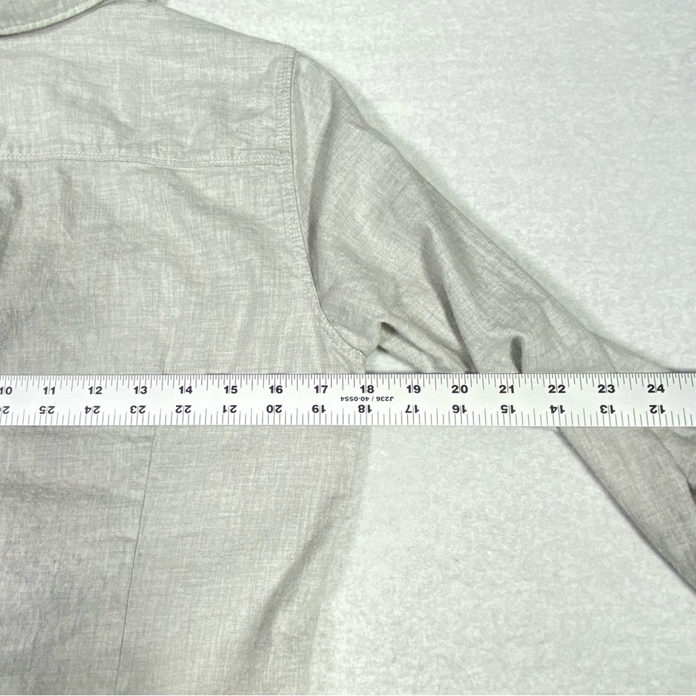 Eddie Bauer Button Down Shirt Womens PM Gray Collared Long Sleeve Pockets Casual - Picture 13 of 16